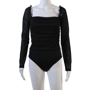 Ambitionist Womens Fancy Thong Bodysuit - Black Size M